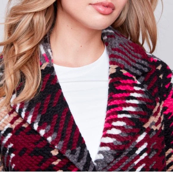 CHARLIE B Women's Mulberry Wool Blend Plaid Short Coat Winter Warm TG/XL NEW - Picture 3 of 16